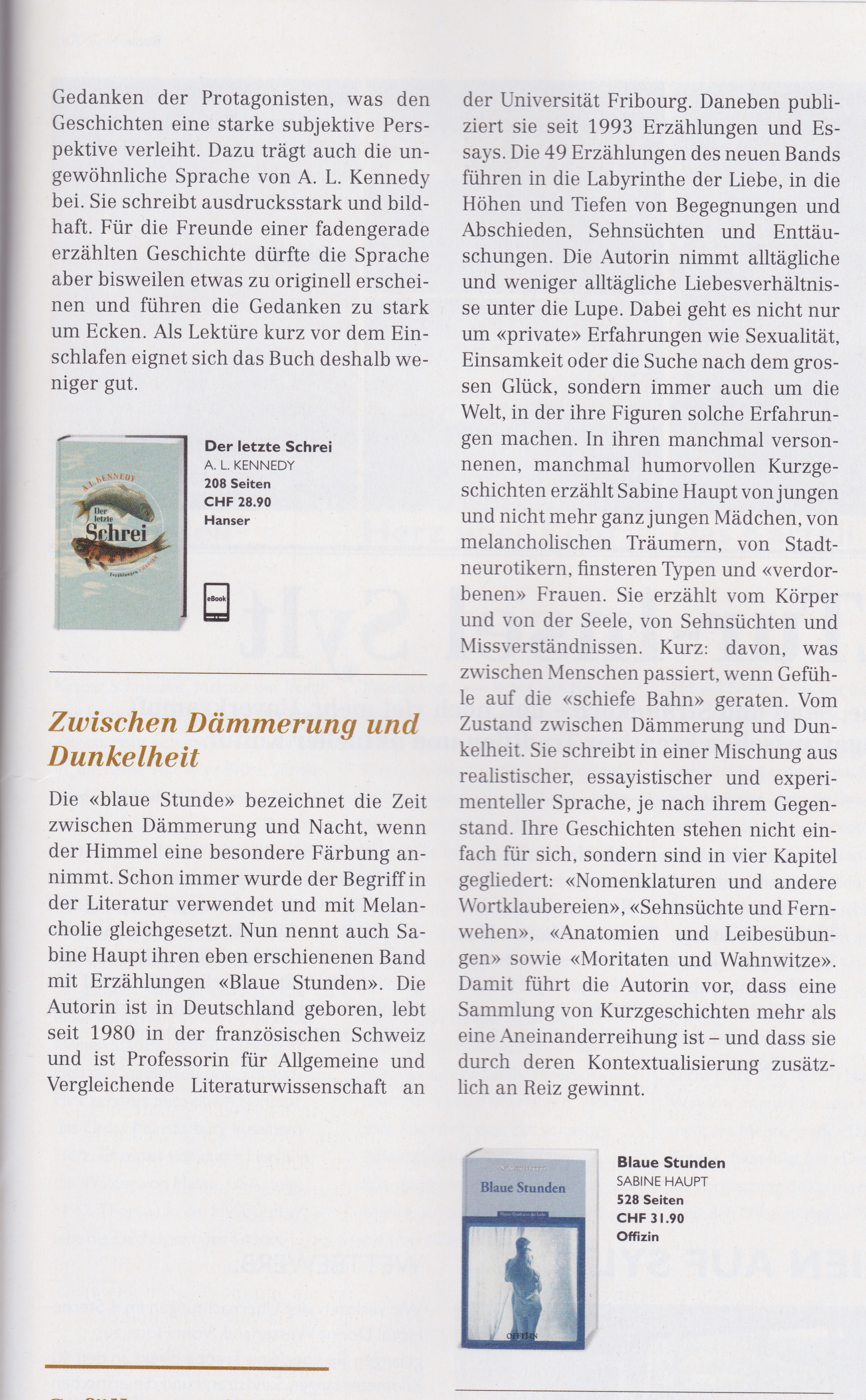 Kurzbesprechung von "Blaue Stunden"
Books 2/2015